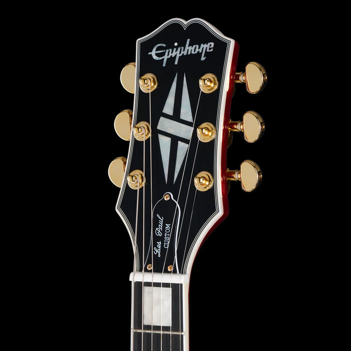 Epiphone Les Paul Custom Figured Heritage Cherry Sunburst Headstock