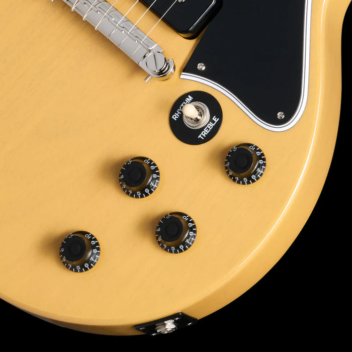 Epiphone Les Paul Special Double Cut TV Yellow Closeup Controls
