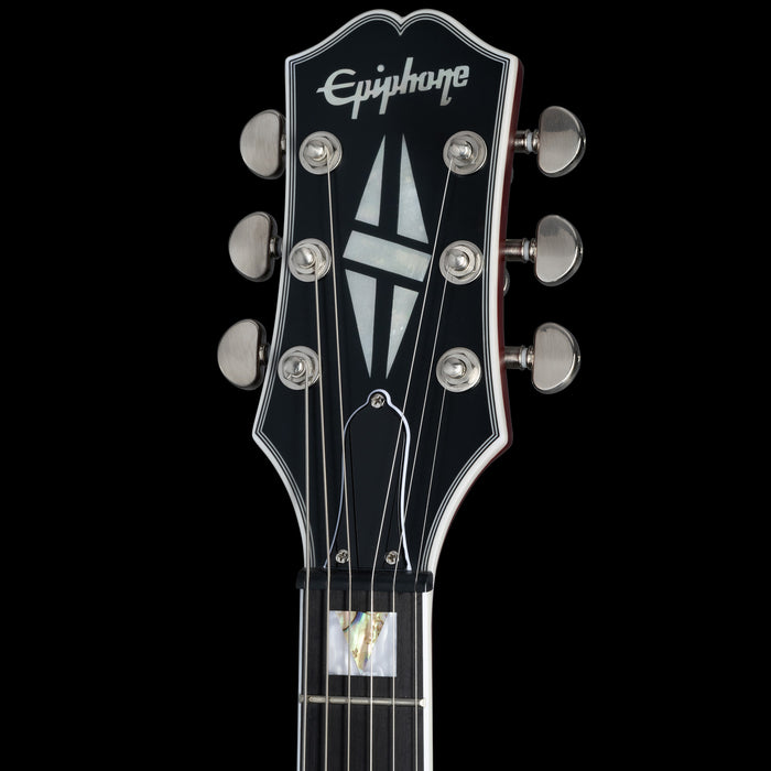 Epiphone SG Prophecy Aged Bengal Tiger Burst Headstock