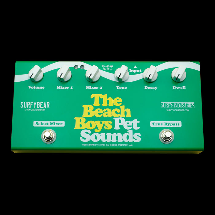 Surfy Industries Limited Edition Beach Boys Pet Sounds 60th Anniversary SurfyBear Compact Spring Reverb Front