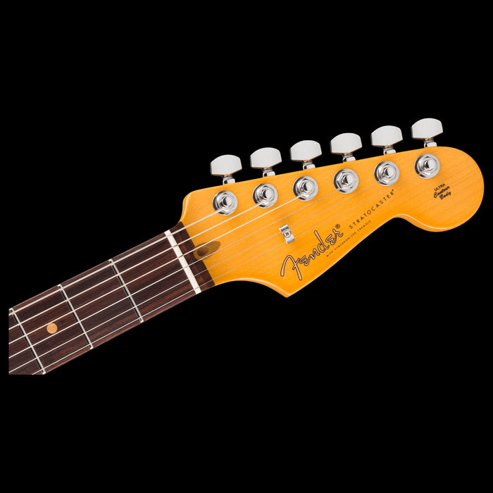 Fender American Ultra Luxe Vintage '60s Stratocaster HSS Sea Foam Green Electric Guitar Headstock