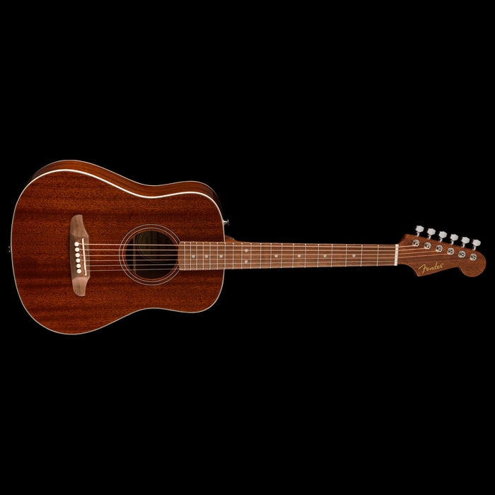 Fender California Standard Redondo Natural Sapele Mini Acoustic Guitar Front Angle