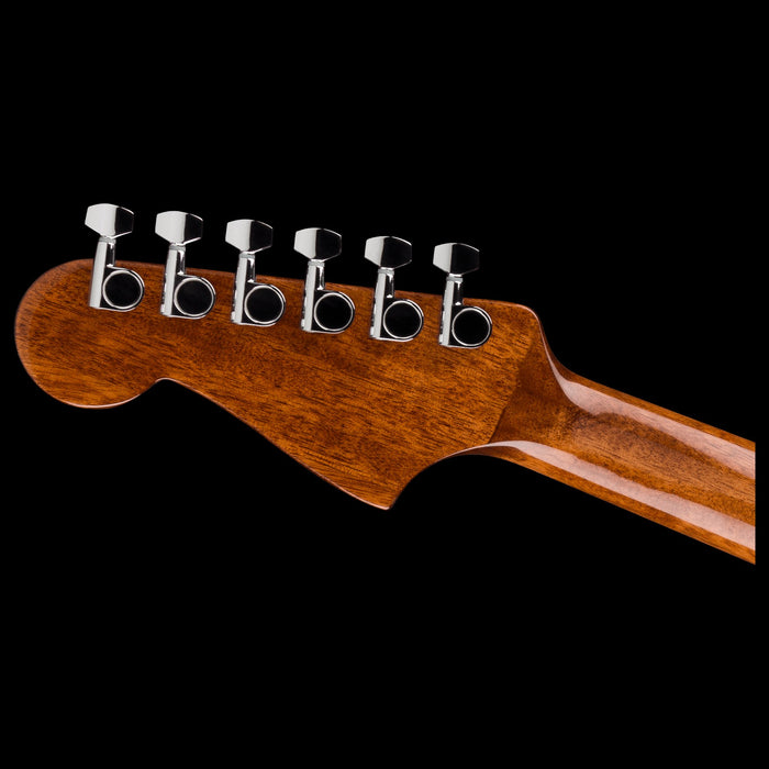 Fender California Standard Redondo CE Spruce Top Ivory Pickguard Black Acoustic Electric Guitar Headstock Back