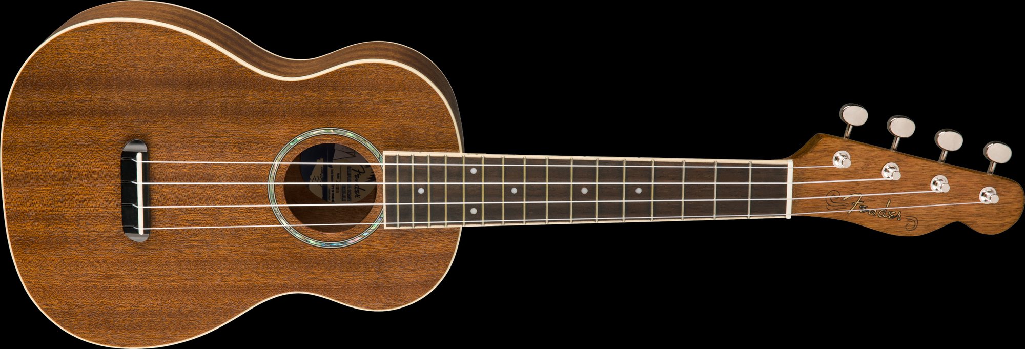 Fender Zuma Concert Ukulele Walnut Fingerboard Natural Front Angle