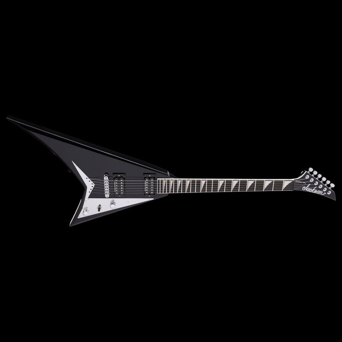Jackson MJ Series Rhoads RRT Ebony Fingerboard Gloss Black Front Angle Down