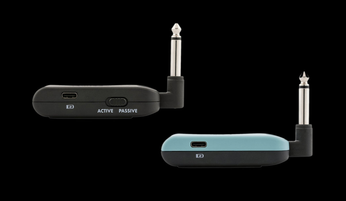 Fender Telepath Wireless System Mystic Ice Blue and Black Side Profile