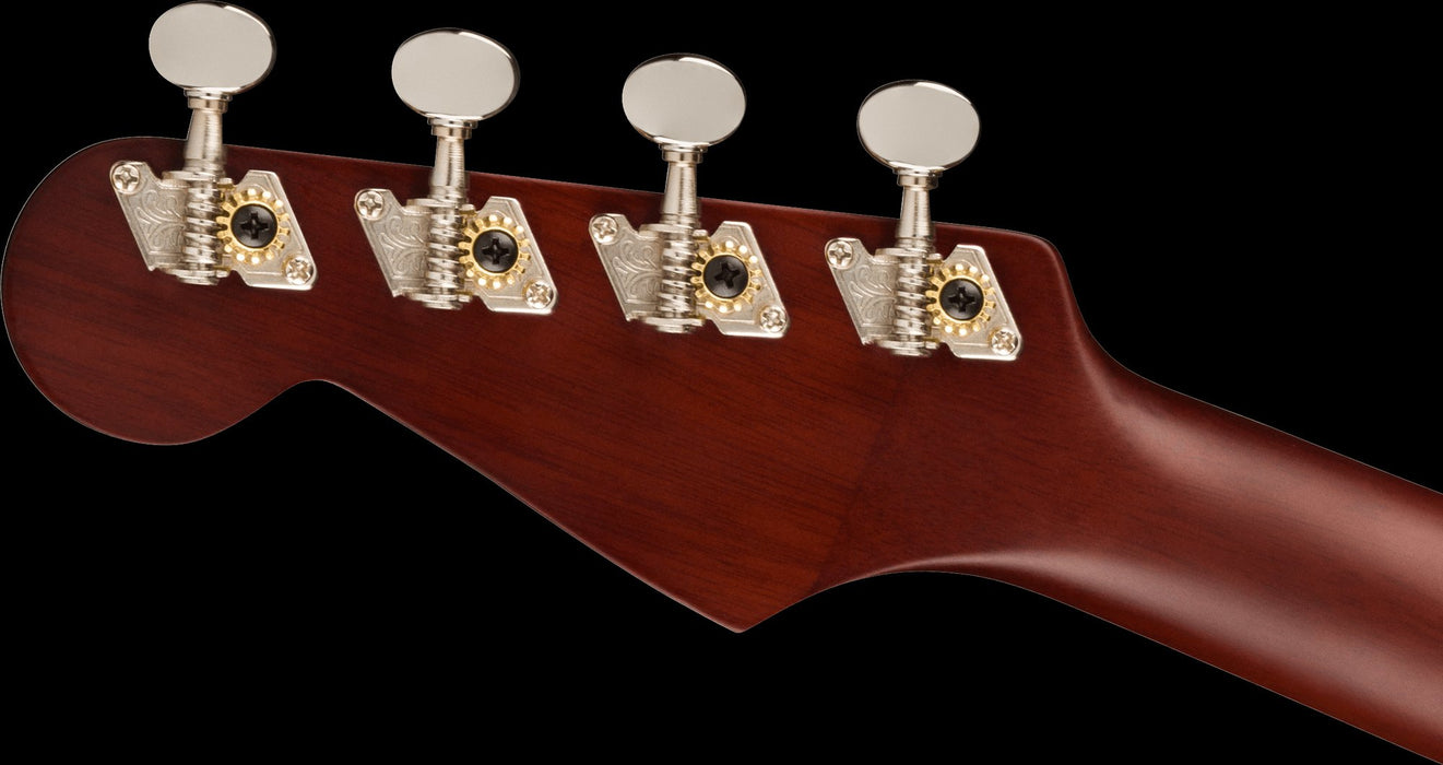 Fender Avalon Tenor Ukulele Walnut Fingerboard 2-Color Sunburst Headstock Back