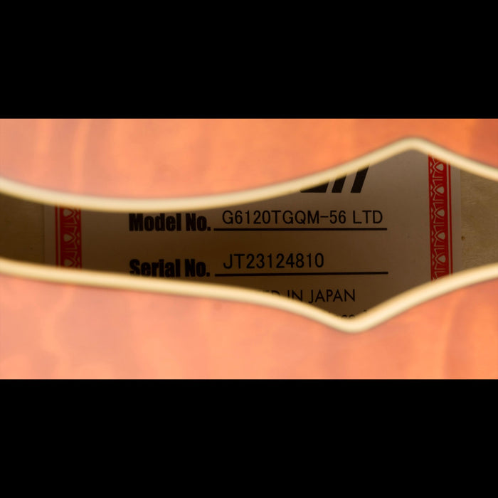 Gretsch G6120TGQM-56 Limited Edition Quilt Classic Chet Atkins Hollow Body with Bigsby Roundup Orange Stain Lacquer