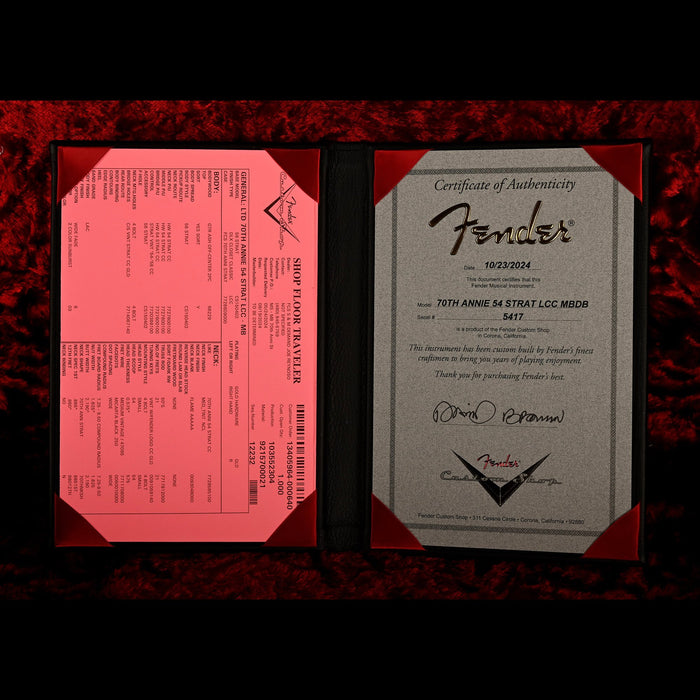 Fender Custom Shop Limited Edition Masterbuilt David Brown 70th Anniversary 1954 Stratocaster Deluxe Closet Classic