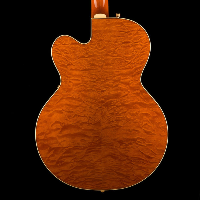 Gretsch G6120TGQM-56 Limited Edition Quilt Classic Chet Atkins Hollow Body with Bigsby Roundup Orange Stain Lacquer