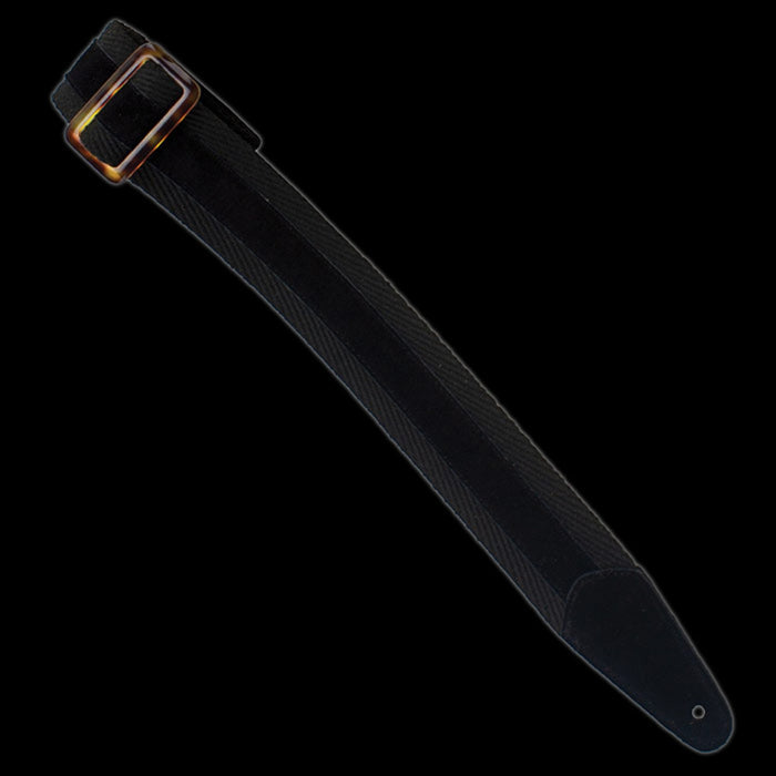 Henry Hiller Black Cotton Suede Strip Strap - HPSS-BLK