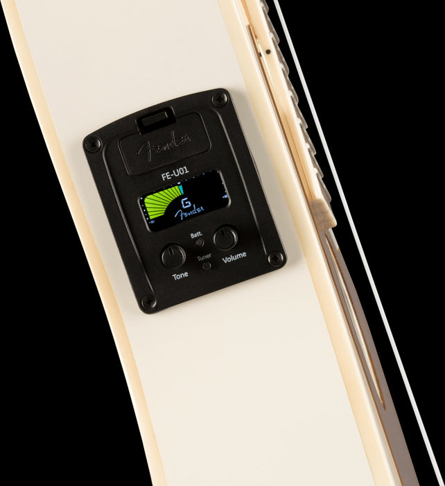 Fender Fullerton Jazzmaster Concert Uke Olympic White Extended Left