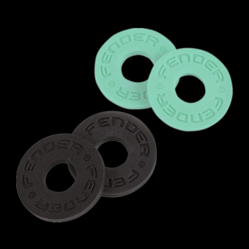 Fender Strap Block 4-Pack Black (2) and Surf Green (2)