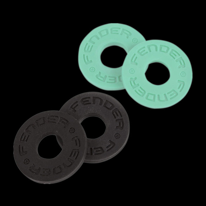 Fender Strap Block 4-Pack Black (2) and Surf Green (2)