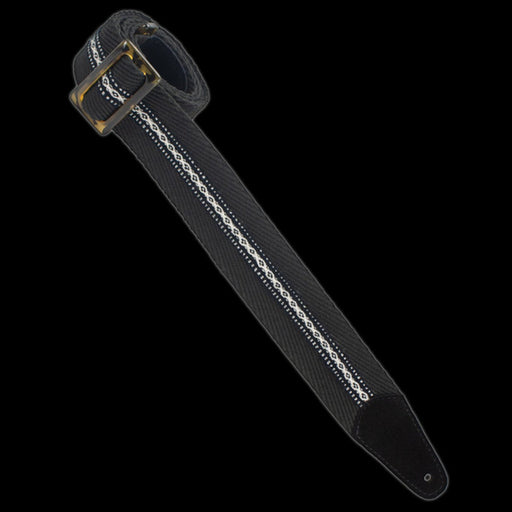 Henry Hiller Herringbone Woven - Black, Narrow Black Center Strap - HPWS-01