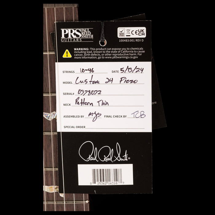 PRS Core Custom 24 Piezo Pattern Thin Gray Black Tags