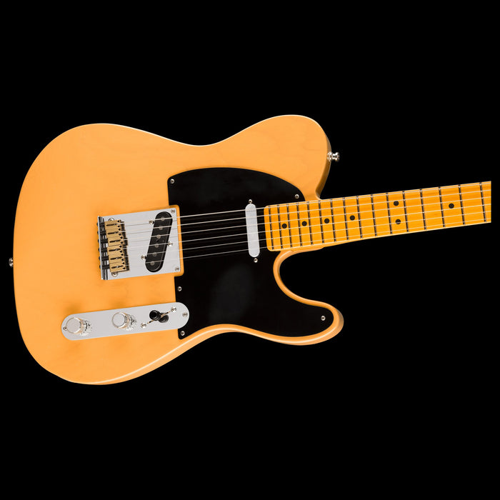 Fender American Ultra Luxe Vintage '50s Telecaster Butterscotch Blonde Electric Guitar Closeup Body Right