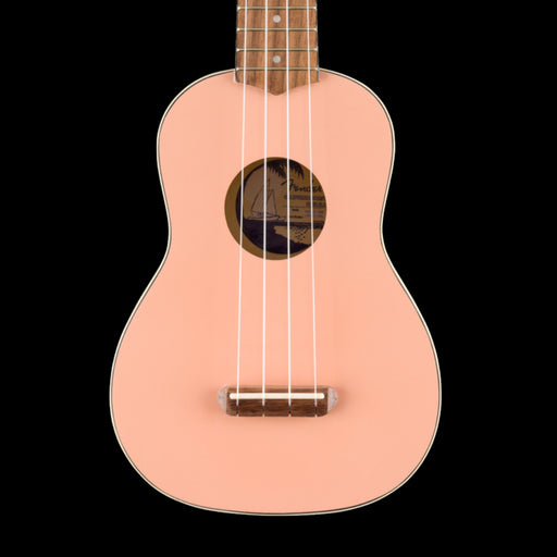 Fender Venice Soprano Uke Walnut Fingerboard Shell Pink Front Crop