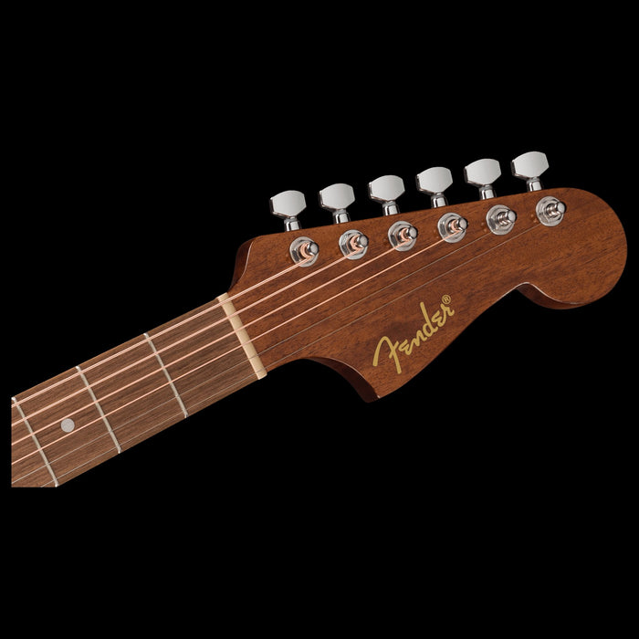 Fender California Standard Redondo CE Spruce Top Ivory Pickguard Black Acoustic Electric Guitar Headstock