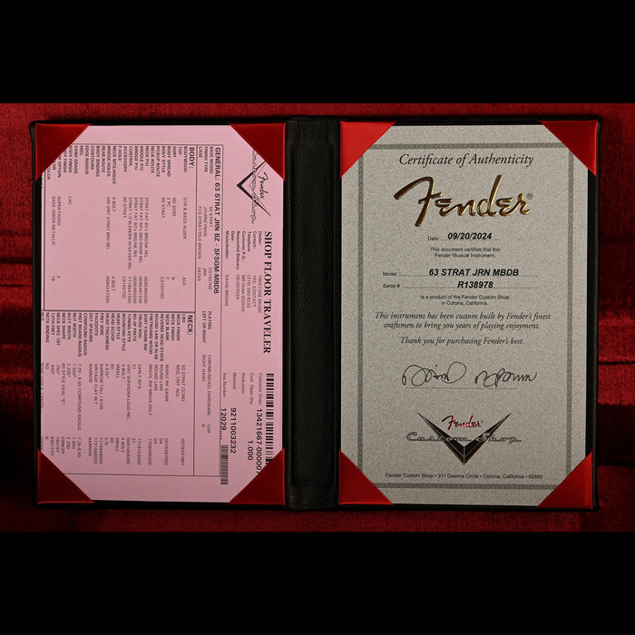 Fender Custom Shop Masterbuilt David Brown 1963 Stratocaster Journeyman Relic Brazilian Rosewood Super Faded Sage Green Metallic