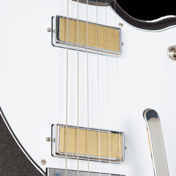 Harmony Standard Silhouette With Bigsby Space Black Closeup Pickups