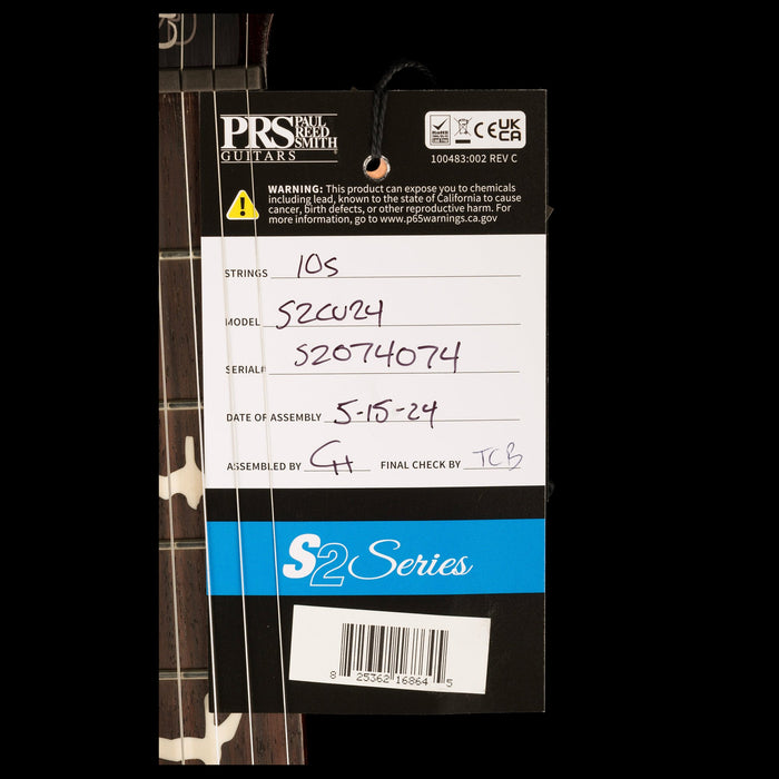 PRS S2 Custom 24 Black Amber Tags