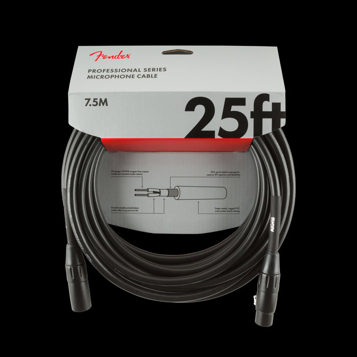 Fender Professional Series Microphone Cable 25ft. Black