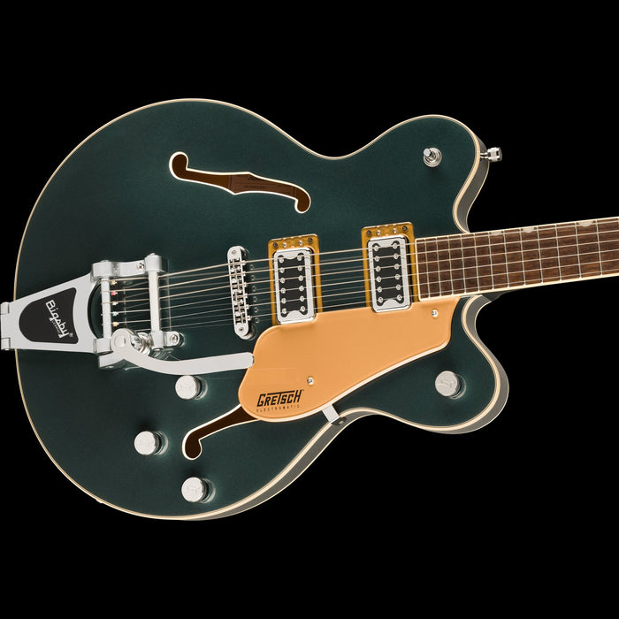 Gretsch G5622T Electromatic Center Block Double-Cut with Bigsby Cadillac Green Front Tilt Right
