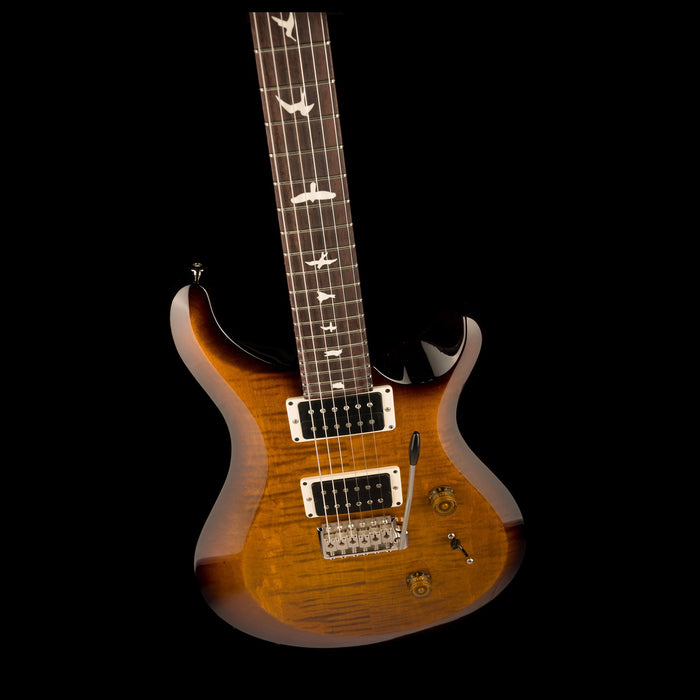 PRS S2 Custom 24 Black Amber Front Angle Down