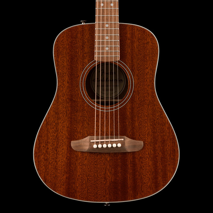 Fender California Standard Redondo Natural Sapele Mini Acoustic Guitar Front Crop