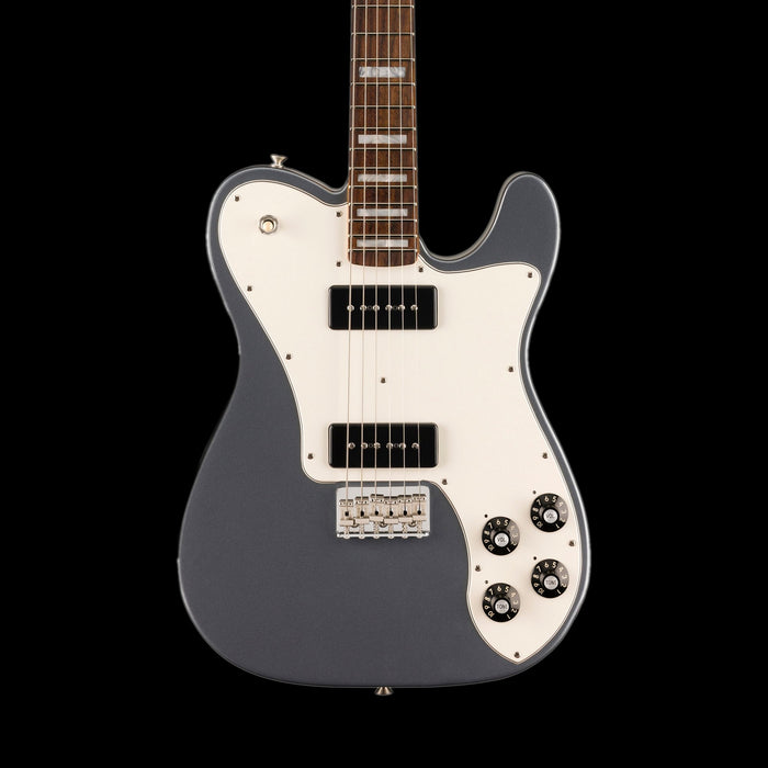 Fender Limited Edition Chris Shiflett Cleaver Telecaster Deluxe Charcoal Frost Metallic With Case Front Crop