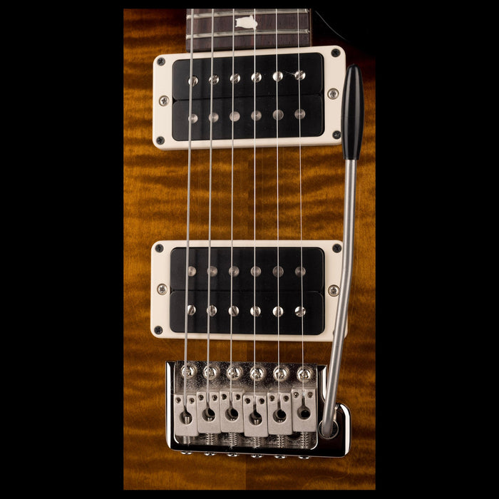 PRS CE24 Black Amber Electric Guitar Closeup Pickups