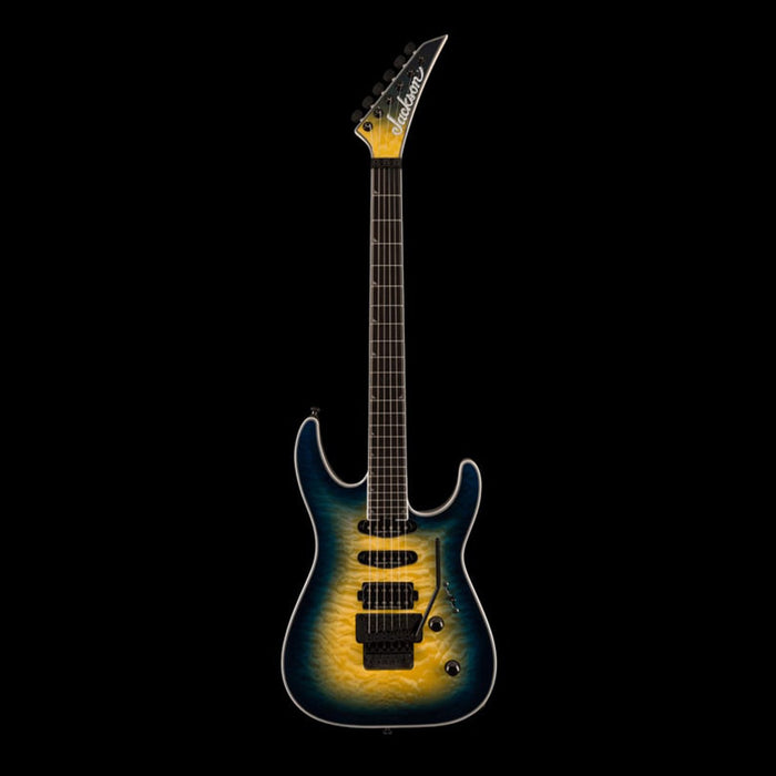 Jackson Pro Plus Series Soloist SLA3Q Amber Blue Burst Front