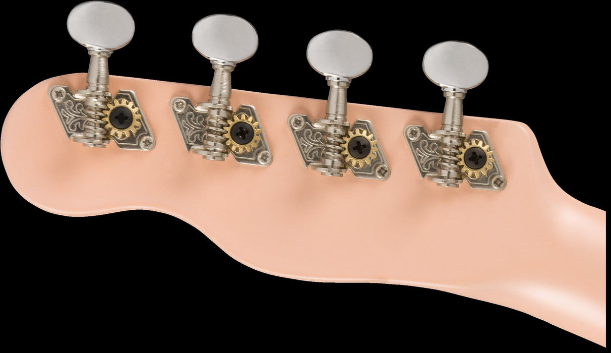 Fender Venice Soprano Uke Walnut Fingerboard Shell Pink Headstock Back