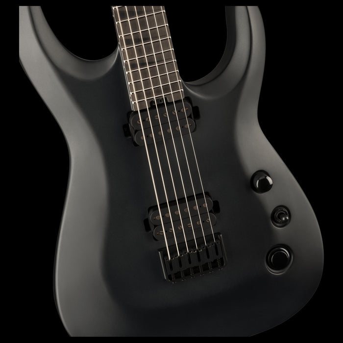 Jackson  Pro Plus XT Soloist SLAT HT6 Baritone Satin Black Closeup Hardware
