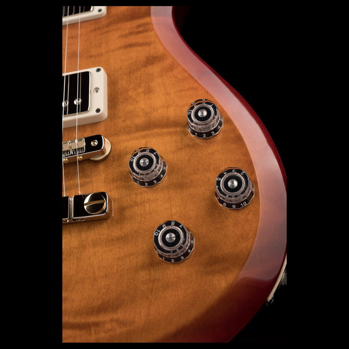 PRS S2 McCarty 594 Dark Cherry Sunburst Electric Guitar Closeup Controls