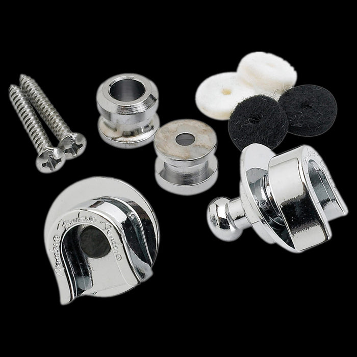 Fender Elite Strap Locks & Buttons Chrome (2)