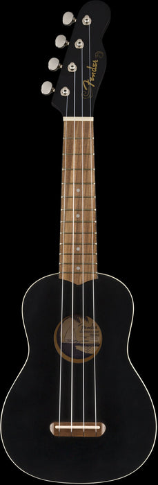 Fender Venice Soprano Ukulele Satin Black Finish Uke Front