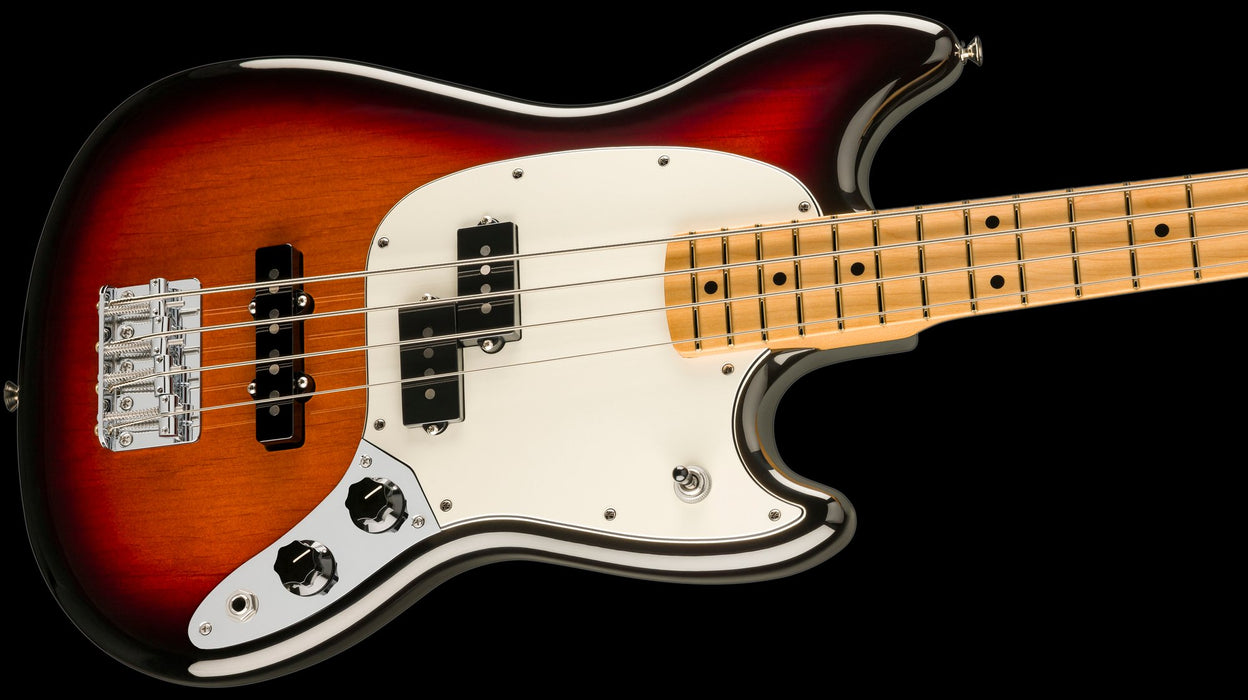 Fender Player II Mustang Bass PJ Maple Fingerboard 3-Color Sunburst Contour Body