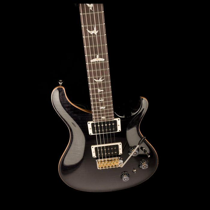 PRS Core Custom 24 Piezo Pattern Thin Gray Black Front Angle Down