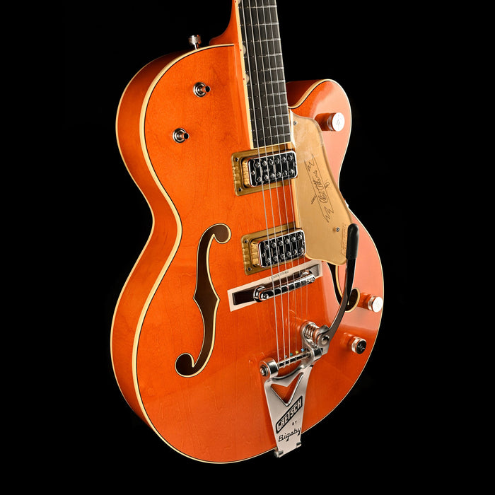Gretsch G6120T-59 Vintage Select '59 Chet Atkins Hollow Body Lacquer Vintage Orange Stain Left Angle