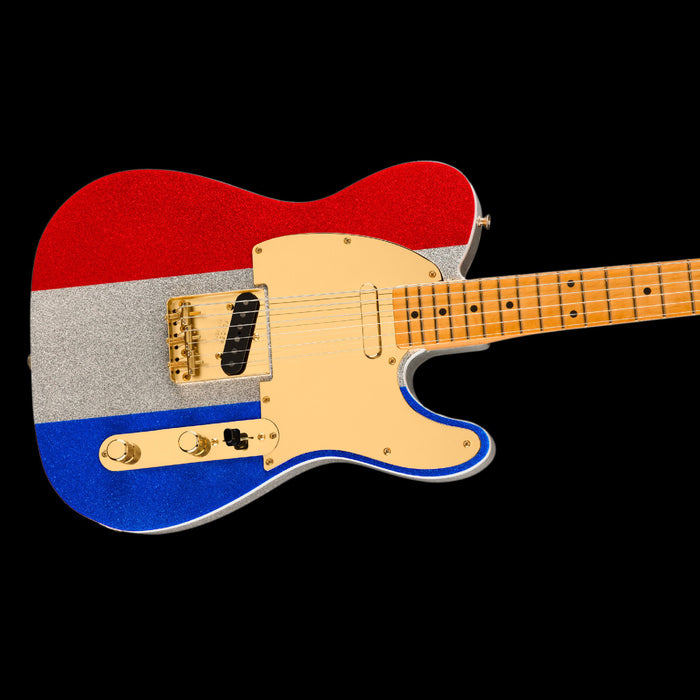 Fender Limited Edition Artist Series Buck Owens Telecaster Red Silver & Blue Sparkle W/ Gig Bag Demo