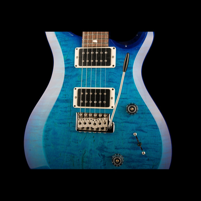 PRS S2 Custom 24 Pattern Thin Neck Lake Blue Closeup Body 