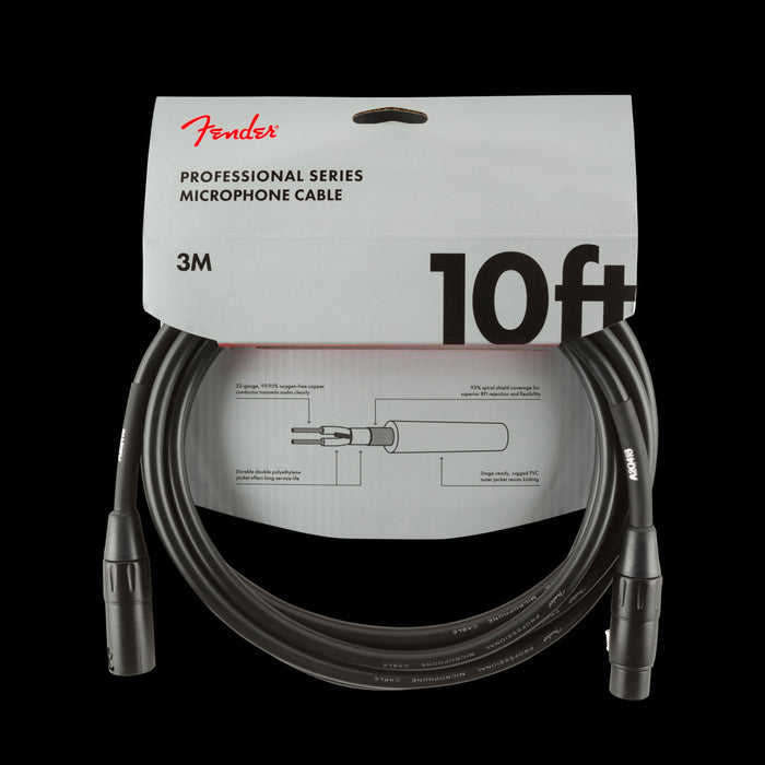 Fender Professional Series Microphone Cable 10ft. Black
