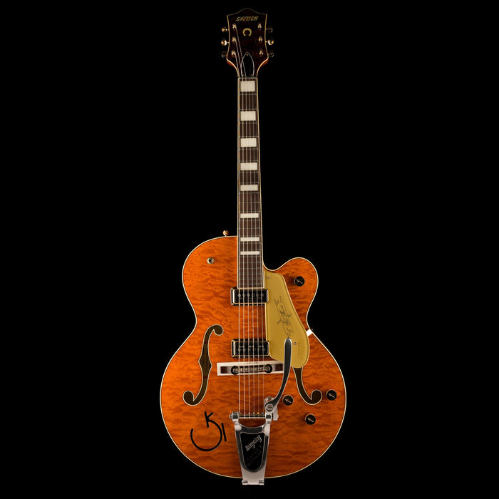 Gretsch G6120TGQM-56 Limited Edition Quilt Classic Chet Atkins Hollow Body with Bigsby Roundup Orange Stain Lacquer
