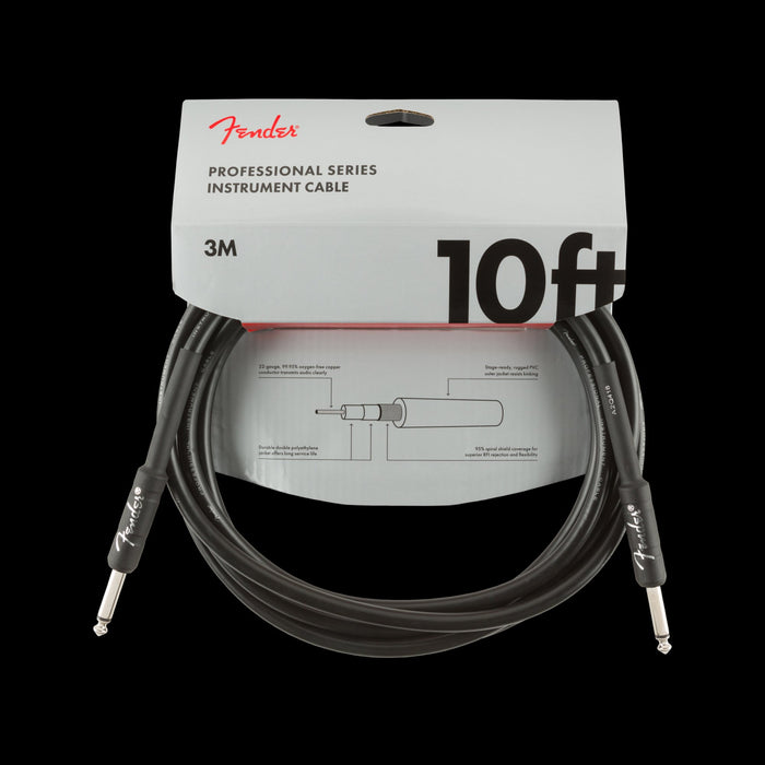 Fender Professional Series Instrument Cable Straight/Straight 10' Black