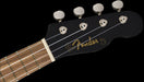 Fender Venice Soprano Ukulele Satin Black Finish Uke Headstock Front