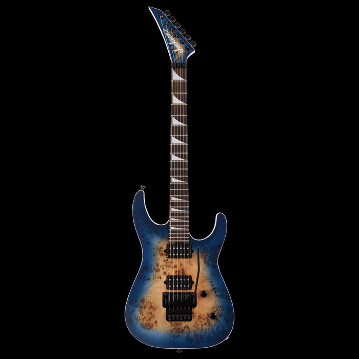 Jackson MJ Series Dinky DKRP Ebony Fingerboard Transparent Blue Burst Front