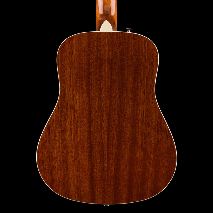 Fender California Standard Redondo Natural Sapele Mini Acoustic Guitar Back Crop