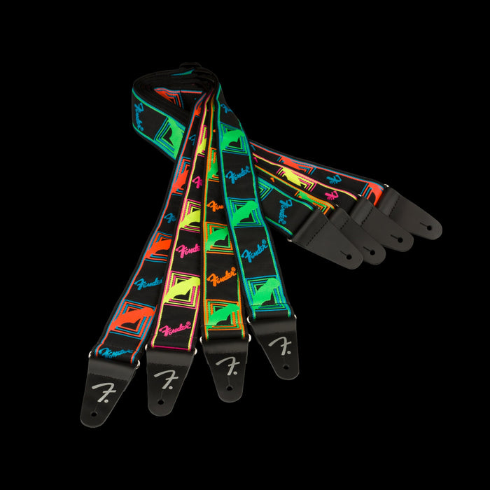 Fender Neon Monogrammed Strap Yellow/Pink